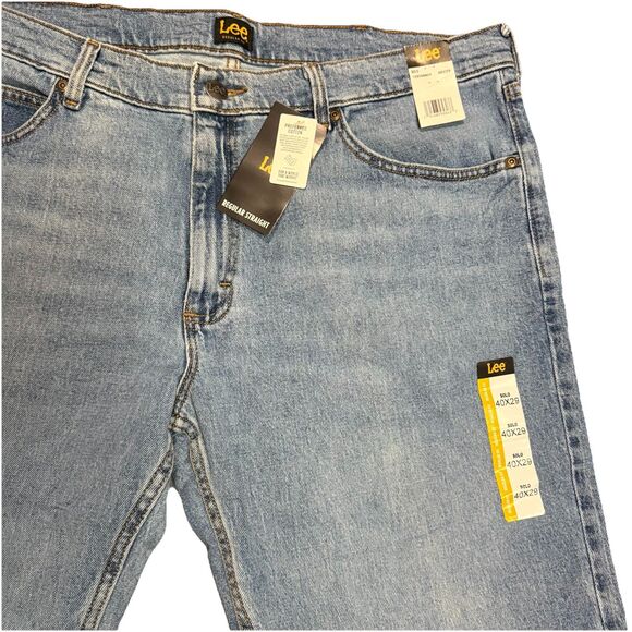 NWT Lee Jeans Regular Straight Leg Mens 40x29 Blue Comfort Stretch Medium Wash - Picture 2 of 7